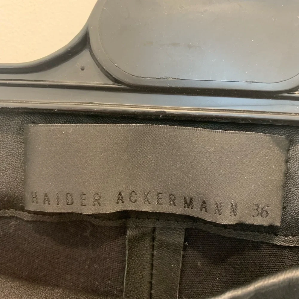 Haider Ackermann Black Leather Laser Cut Leggings Size 36/US Size S - Picture 7 of 10